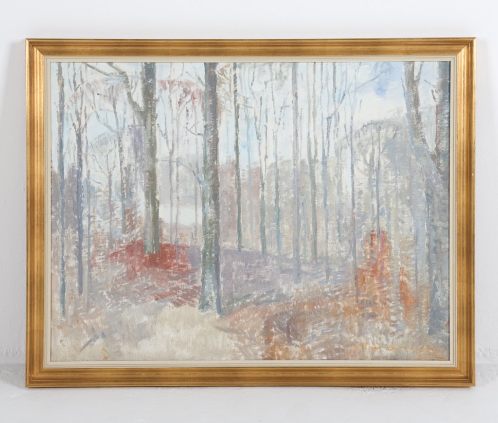 20TH C. DANISH FOREST LANDSCAPE O/C PAINTING (1 of 9)
