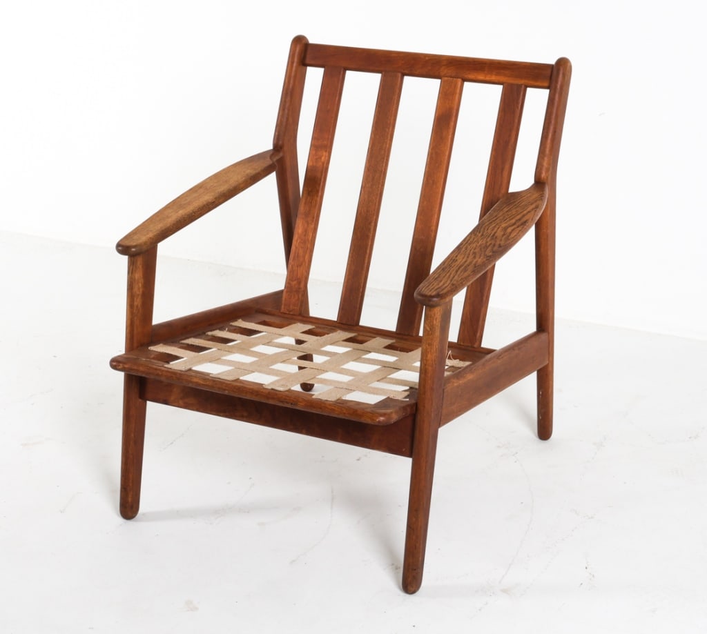 EJVIND A JOHANSSON OAK LOUNGE CHAIR C.1960'S (1 of 14)