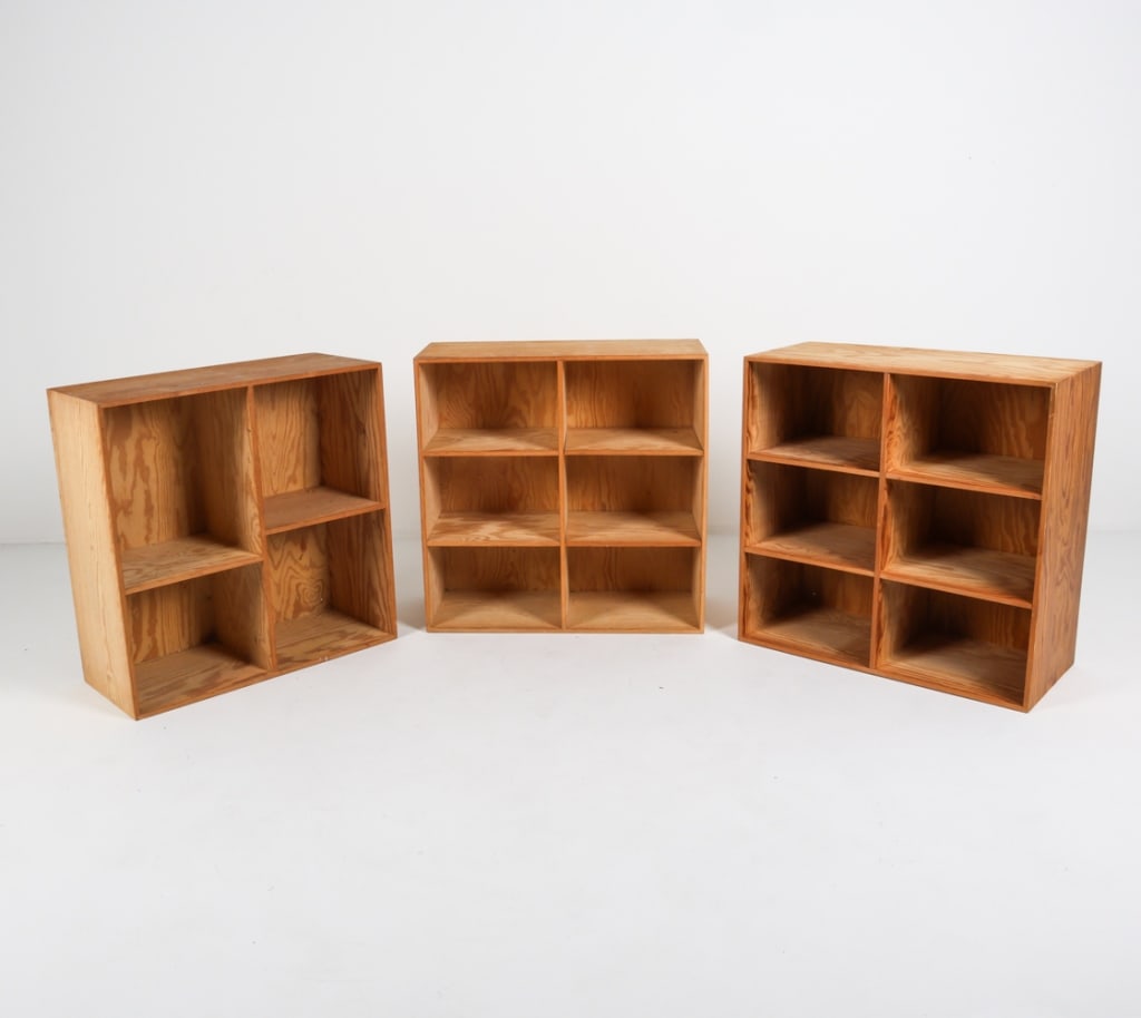 (3) SCANDINAVIAN PINE BOOKCASES C. 1970'S (1 of 9)