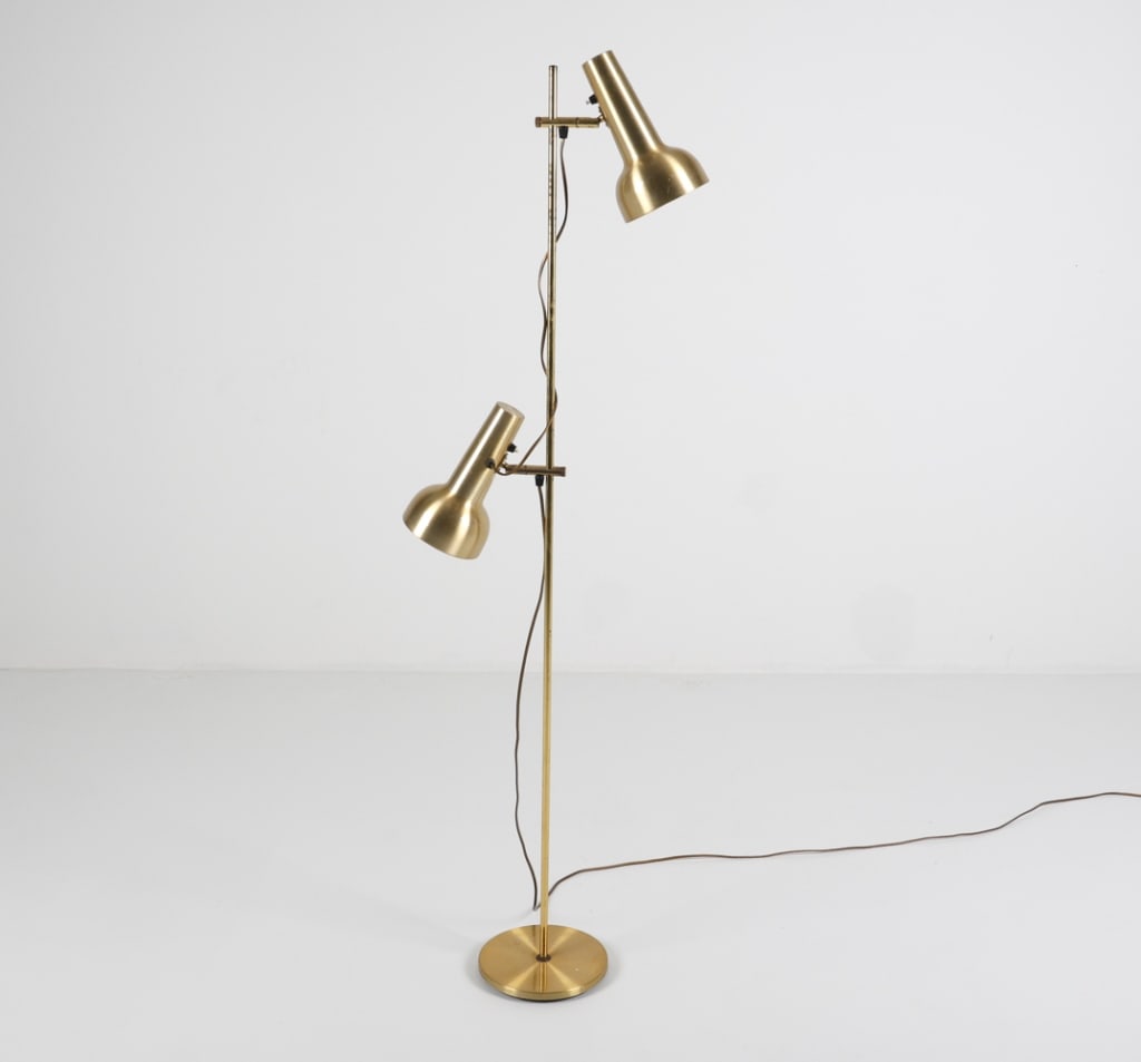 ATTR. HANS SCHMIDT ADJUSTABLE BRASS FLOOR LAMP (1 of 10)