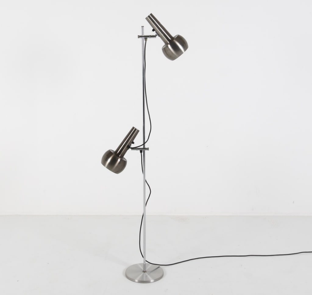 ATTR. HANS SCHMIDT ADJUSTABLE CHROME FLOOR LAMP (1 of 10)