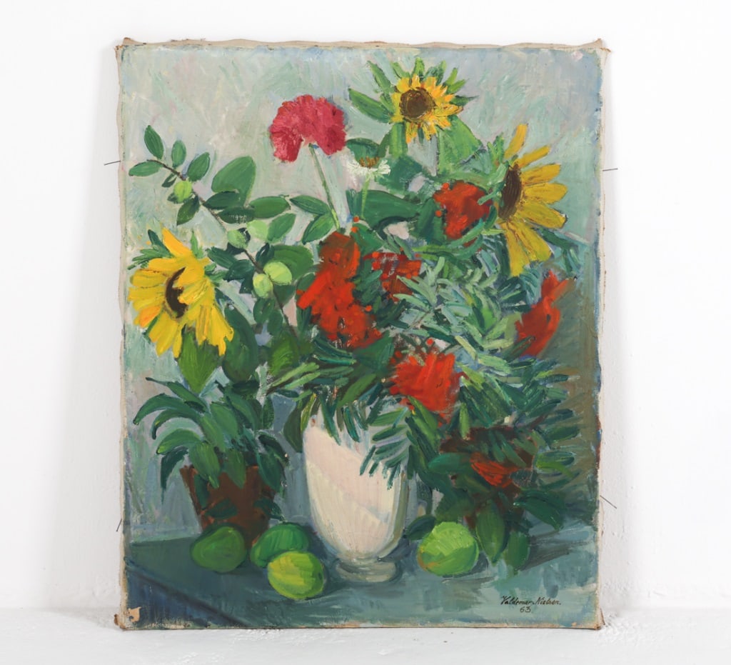VALDEMAR NEILSEN (DANISH) 1963 FLORAL STILL LIFE (1 of 12)