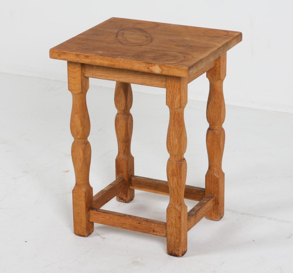 DANISH BRUTALIST OAK SIDE TABLE C.1970'S (1 of 11)