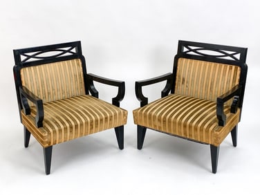 PAIR OF JAMES MONT LOUNGE CHAIRS
