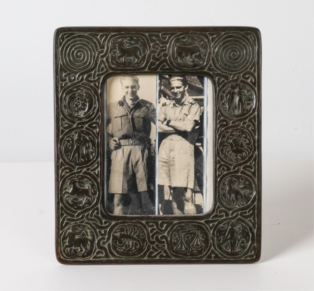 TIFFANY STUDIOS BRONZE ZODIAC FRAME #942 (1 of 8)