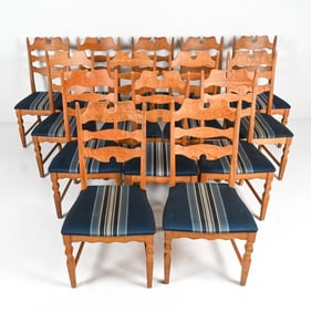 (14) RAZORBACK DINING CHAIRS BY HENNING KJAERNULF