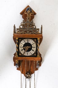 ZAANSE ZAANDAM WUBA OAK AND BRASS WALL CLOCK