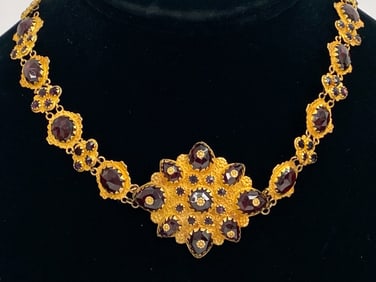 GARNET & GOLD NECKLACE