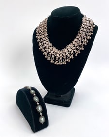 SILVER NECKLACE & STERLING BRACELET