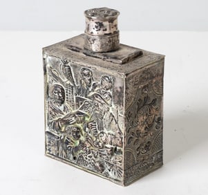 ANTIQUE DUTCH SILVER TEA CADDY C. 19TH C.