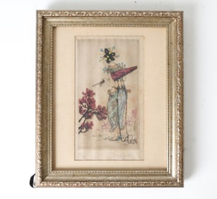 ELYSE ASHE LORD (1900-1971) ETCHING WITH LADY