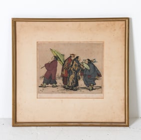 ELYSE ASHE LORD (1900-1971) THE MEETING' ETCHING
