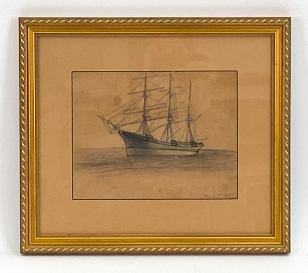 EDWARD A. PAGE (1850-1928) COLORED PENCIL SKETCH (1 of 6)