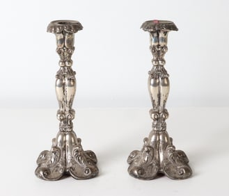 WEIGHTED SILVER CANDLESTICKS