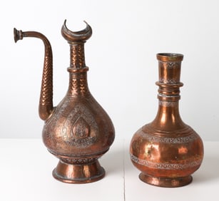 (2) INDIAN HANDMADE COPPER VESSELS