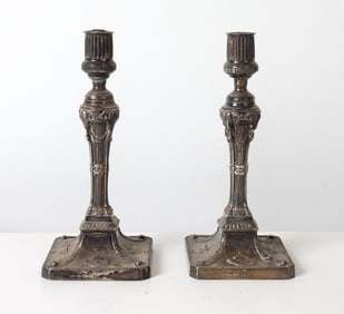 PAIR OF W & CO ENGLISH WEIGHTED STERLING LAMPS