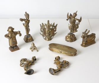INDIAN BRASS FIGURAL GROUPING