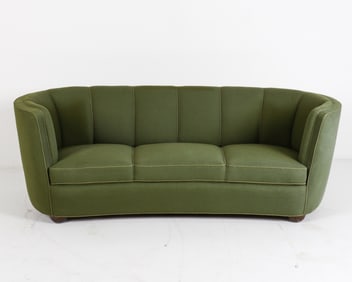 DANISH BOESEN STYLE DANISH WOOL BANANA SOFA 1940S
