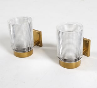 PAIR OF CARL FAGERLUND FOR ORREFORS GLASS SCONCES