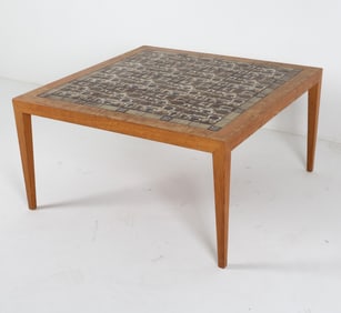 HASLEV DANISH OAK & TILE COFFEE TABLE C. 1970'S