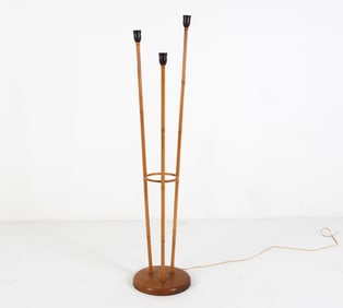 DANISH TEAK & BAMBOO FLOOR LAMP C.1970'S