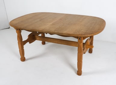 KJAERNULF STYLE DANISH OAK EXTENDING DINING TABLE
