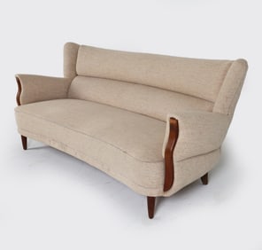 SCANDINAVIAN TEAK & WOOL SOFA C.1960'S