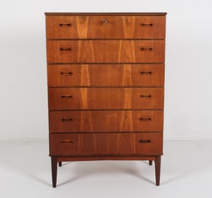 ATTR. OMANN JUN DANISH TEAK HIGHBOY CHEST C.1960'S