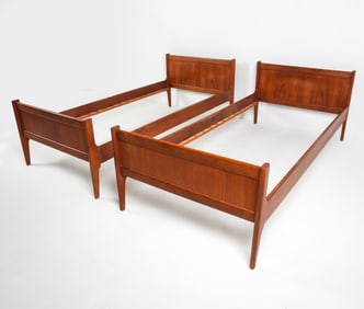 PAIR OF DANISH TEAK TWIN BEDFRAMES C.1960'S