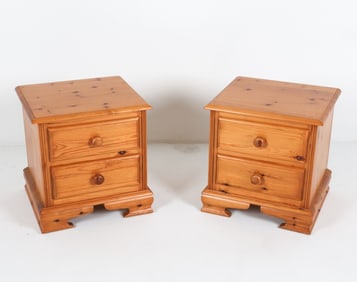 (2) SWEDISH PINE NIGHT STANDS C.1980'S