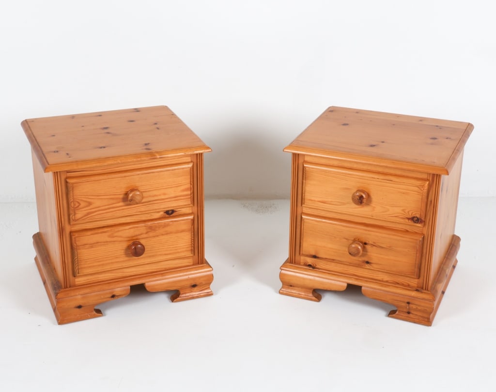 (2) SWEDISH PINE NIGHT STANDS C.1980'S (1 of 12)