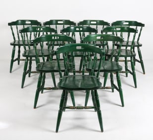 (10) PAINTED BEECH BARREL BACK DINING CHAIRS