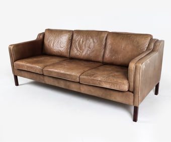 STOUBY DANISH LEATHER SOFA C.1970'S