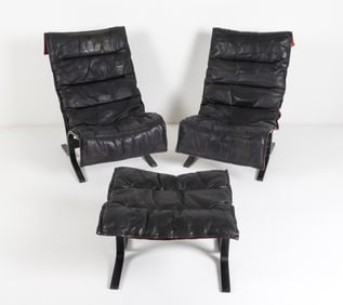 PAIR OF INGMAR RELLING 'SIESTA' CHAIRS W/ OTTOMAN