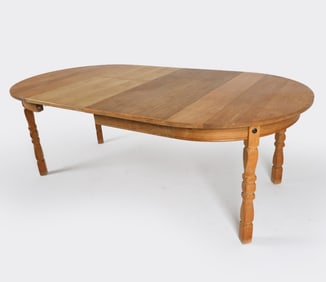DANISH EXTENDING OAK DINING TABLE C.1970'S