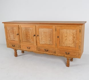 KJAERNULF STYLE DANISH BRUTALIST OAK SIDEBOARD
