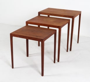 L. PONTOPPIDAN DANISH TEAK NESTING TABLES C.1970'S