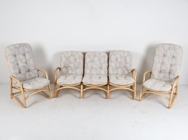 MID-CENTURY DANISH BAMBOO SOFA SUITE C.1970'S
