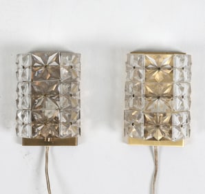 PAIR OF ORREFORS VITRIKA 'GLORIA' GLASS SCONCES