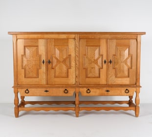 KJAERNULF DANISH OAK BRUTALIST SIDEBOARD C.1970'S