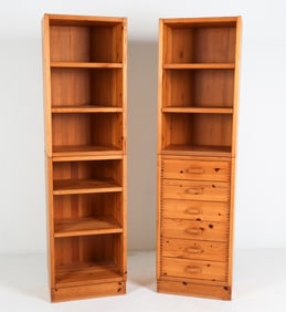 (4) SWEDISH PINE IKEA STACKABLE BOOKCASES C.1970'S