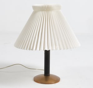 LE KLINT DANISH BRASS & LEATHER TABLE LAMP C. 60'S
