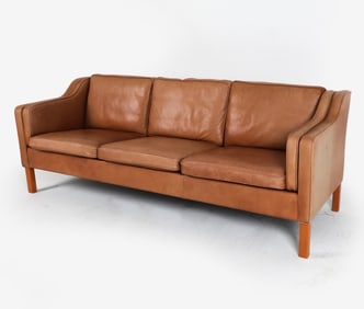 MOGENSEN STYLE DANISH LEATHER SOFA C.1960'S