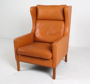 BORGE MOGENSEN STYLE DANISH WINGBACK CHAIR C.1970S