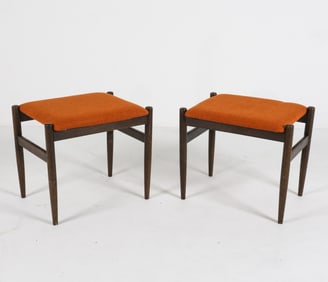 PAIR OF OAK FOOT STOOLS ATTR. TO SPOTTRUP MOBLER