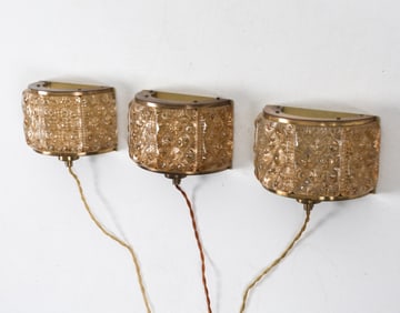 GROUP OF ORREFORS VITRIKA DANISH GLASS SCONCES