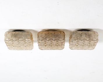 ORREFORS DANISH GLASS CEILING LIGHT GROUPING