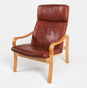 DANISH BEECH BENTWOOD LOUNGE CHAIR