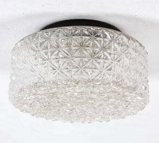 DANISH PRESSED GLASS CEILING LIGHT C.1960'S