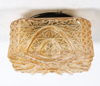 DANISH PRESSED CLASS CEILING LIGHT C.1960'S